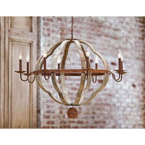 Wooden Quatrefoil Chandelier